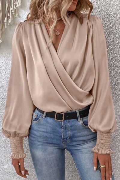 Draping Smock Cuff Blouse