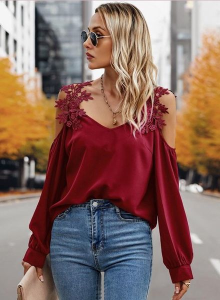 Lace Shoulder Blouse