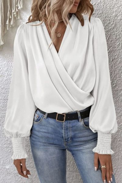 Draping Smock Cuff Blouse