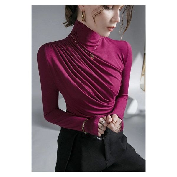 Chic Draping Turtleneck