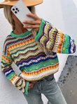 Colorful Crochet Sweater