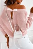 Pink Satin Bow Sweater