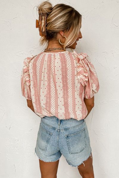 Little Ruffle V Neck Top