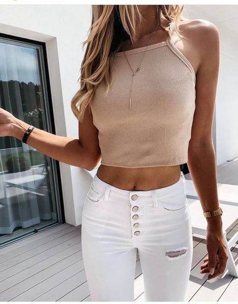 High Neck Cropped Tank