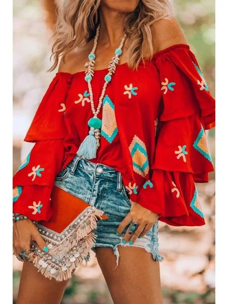 Off Shoulder Boho Ruffle