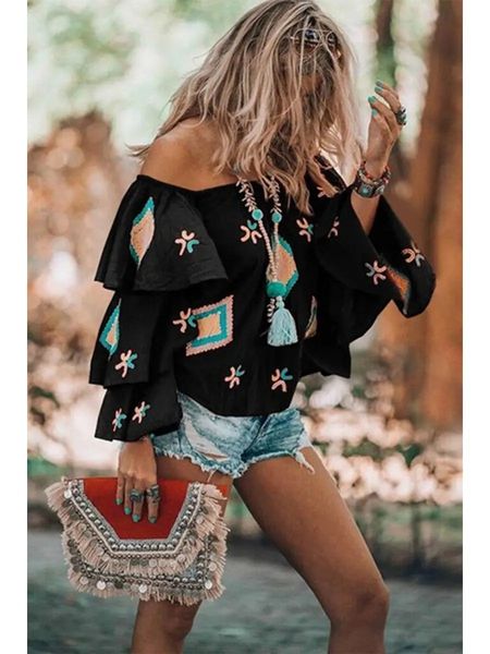 Off Shoulder Boho Ruffle