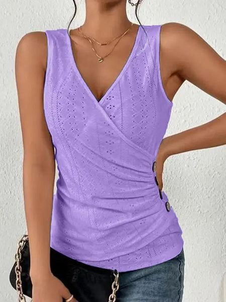 Button Waist Eyelet Tank