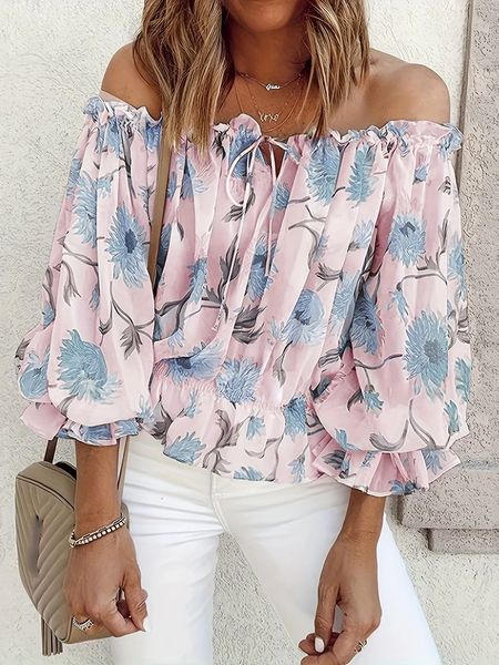 Tie Off Shoulder Blouse