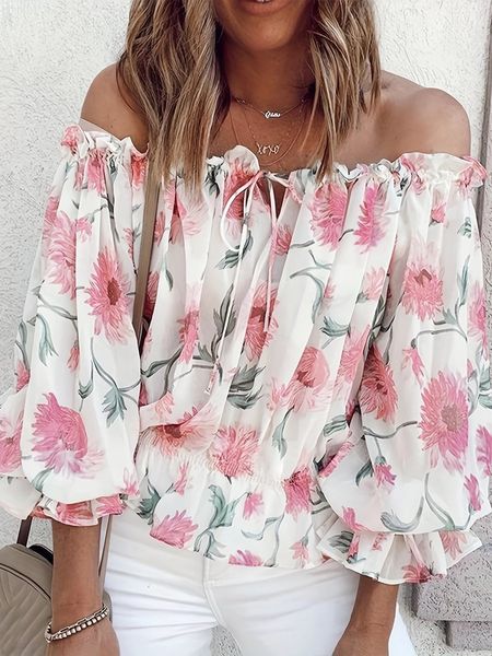 Tie Off Shoulder Blouse