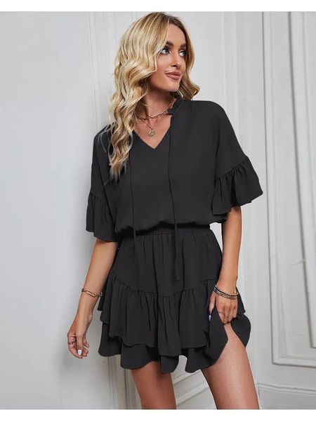 Soft Ruffle Flounce Dress