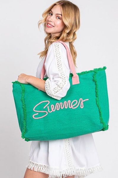 Frayed Trim Summer Bag