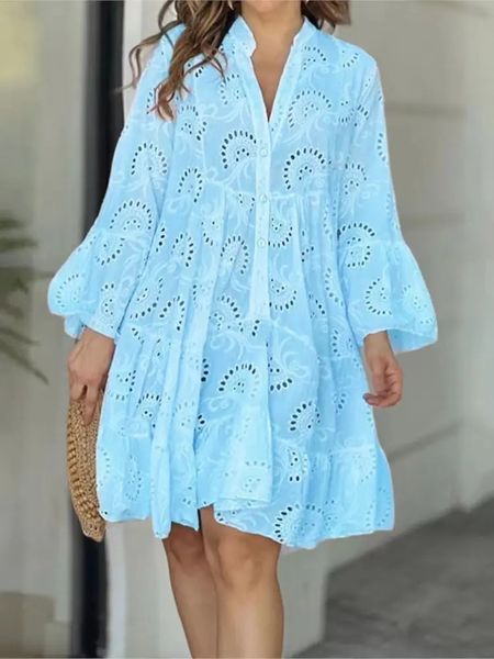 Eyelet Flowy Longsleeve Dress