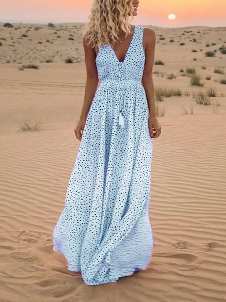 Polka Dot Tassel Maxi