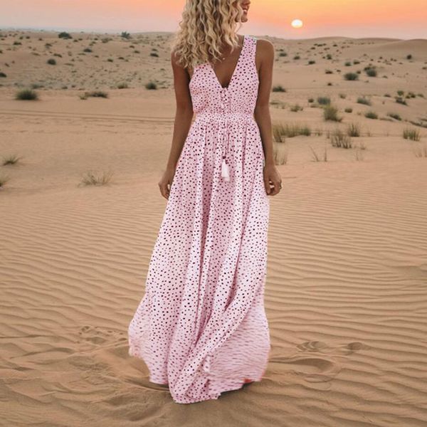 Polka Dot Tassel Maxi