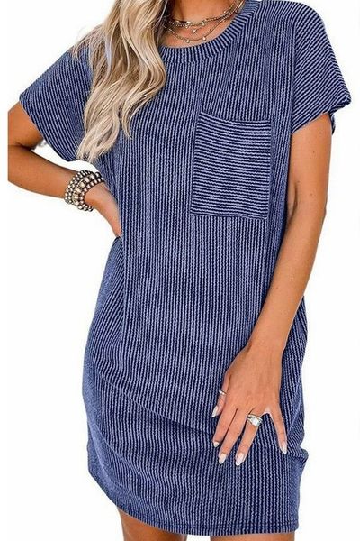 Rib Knit T Shirt Dress