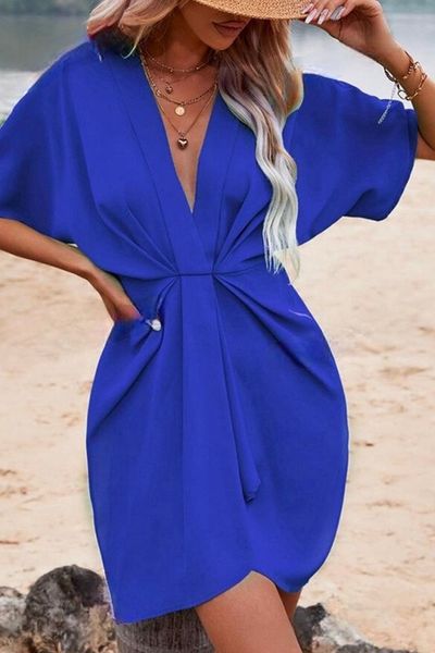 V Neck Draping Dress