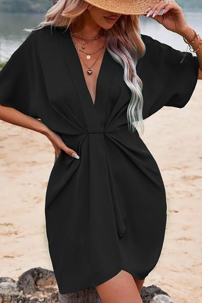 V Neck Draping Dress