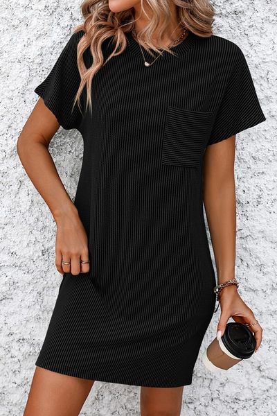 Rib Knit T Shirt Dress