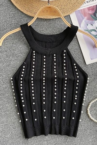 Pearl Embellished Knit Top