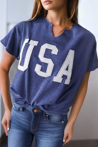 V Neck Patch USA