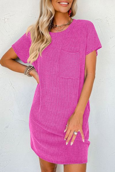 Textured Front Pocket Dress