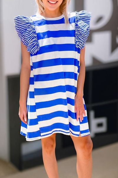 Ruffle Shoulder Tee Dress