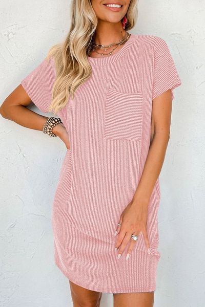 Textured Front Pocket Dress