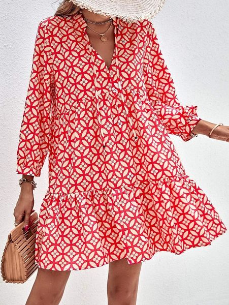 Retro Flowing Tunic Dress