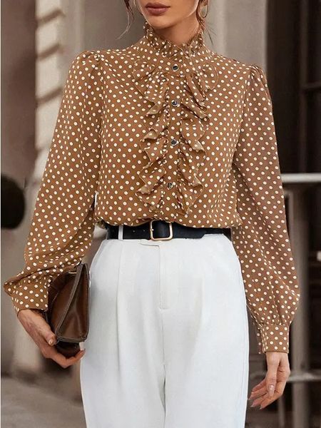 Ruffle Polka Dot Blouse