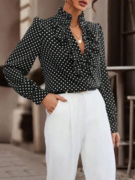 Ruffle Polka Dot Blouse