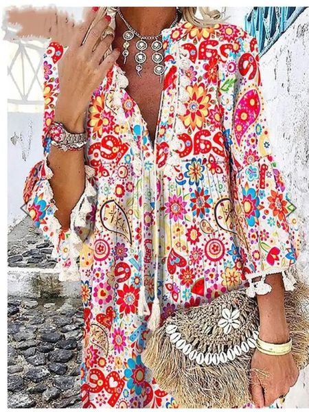 Tassel Flower Paisley Dress