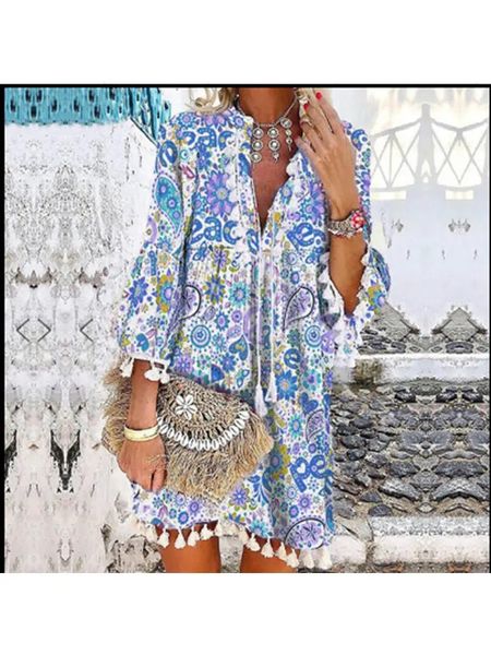 Tassel Flower Paisley Dress