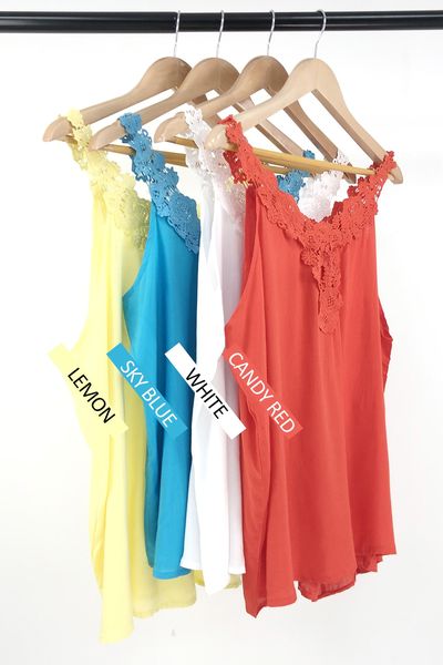 Lace Trim Flowy Tank