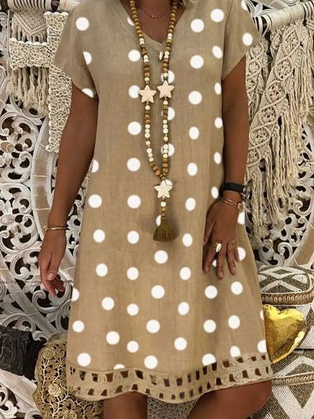 V Neck Dot Dress