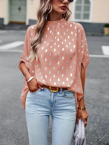 Silver Dot Flowing Blouse