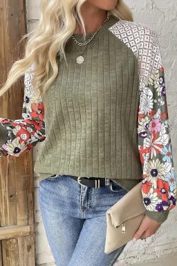 Mixed Print Long Sleeve