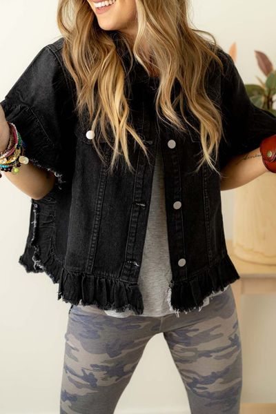 New Ruffle Denim Jacket