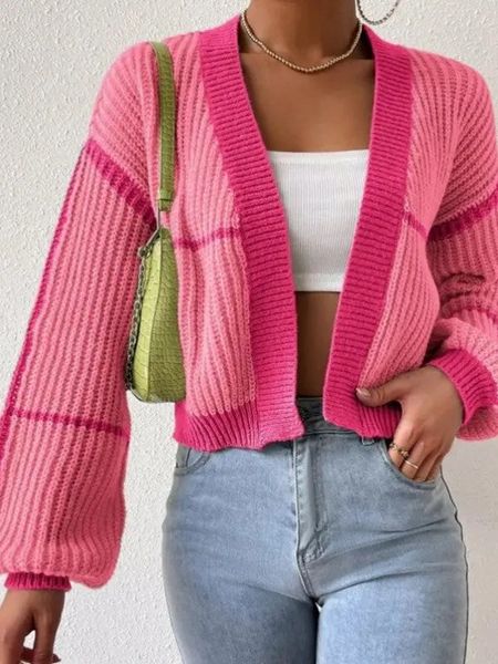 New Ribbed Crop Cardi