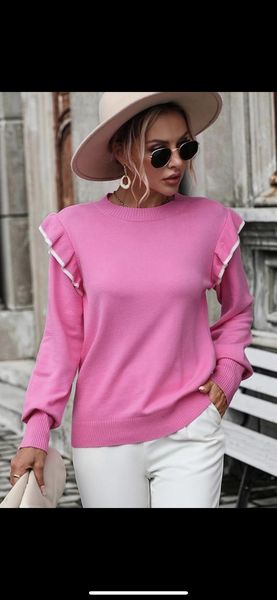 Shoulder Ruffle Sweater