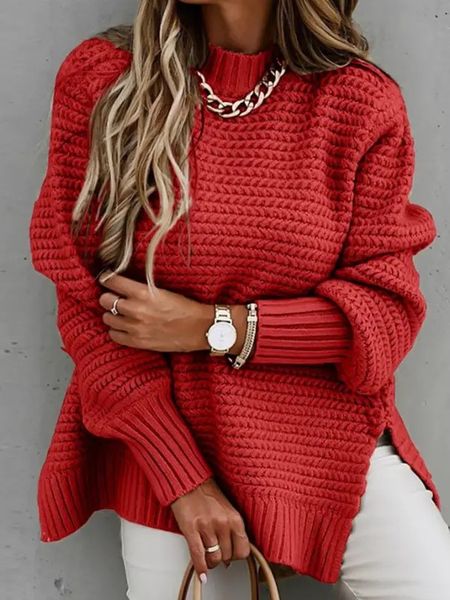 Knit Slide Slit Sweater