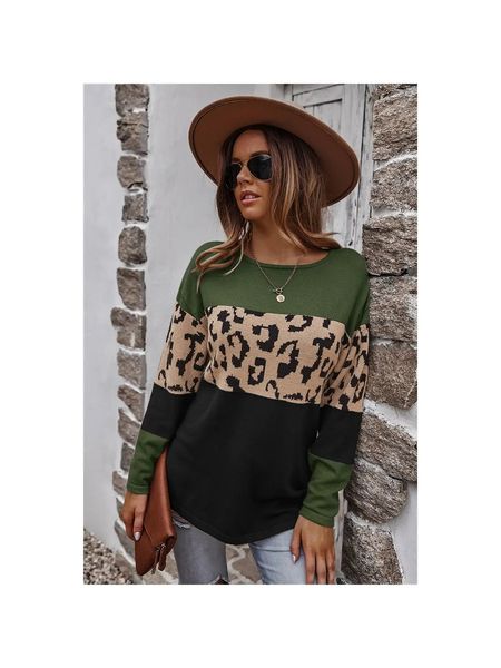 Leopard Colorblock Sweater