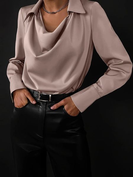 Silk Collar Drape Top