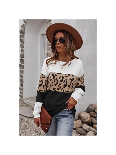 Leopard Colorblock Sweater