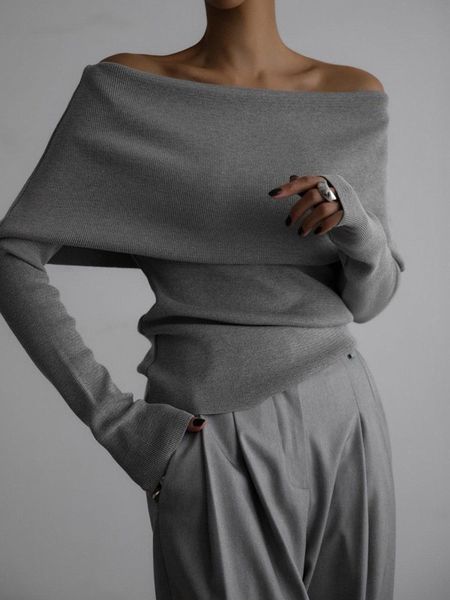 Wide Band Off Shoulder Sweater