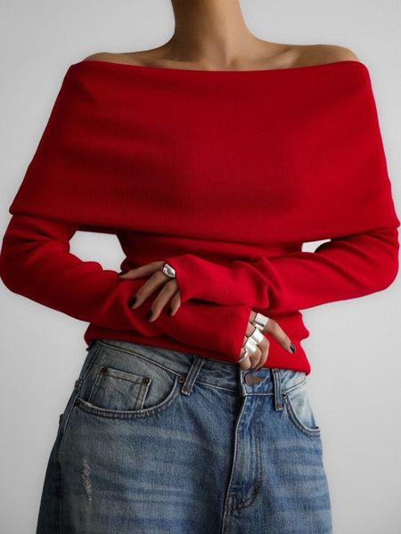 Wide Band Off Shoulder Sweater