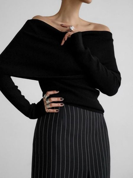 Wide Band Off Shoulder Sweater