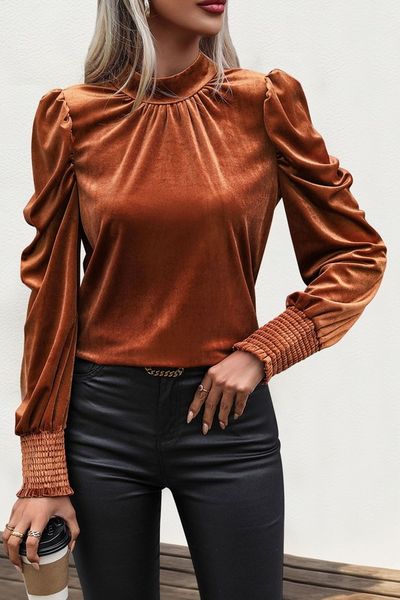 Rust Velour Top