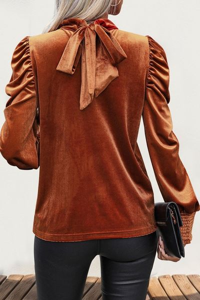 Rust Velour Top