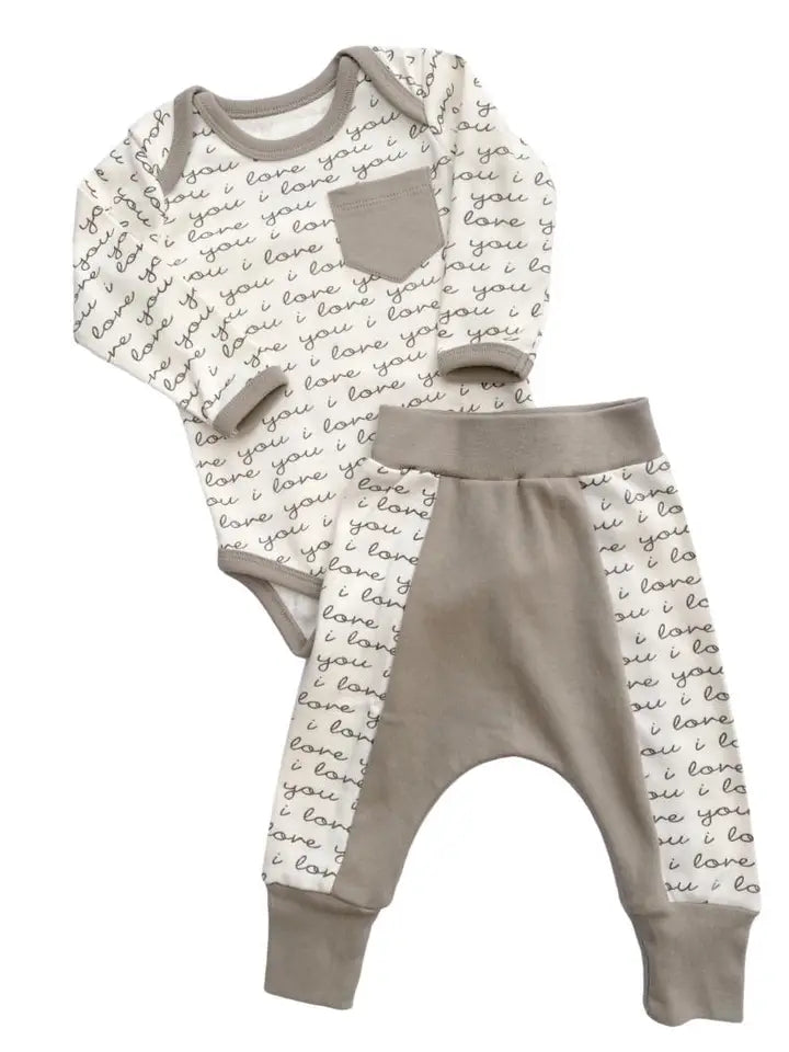 TM I Love You Bodysuit Pants Set