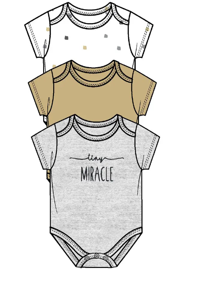 TM Boys 3 Pack Bodysuit Tiny Miracle